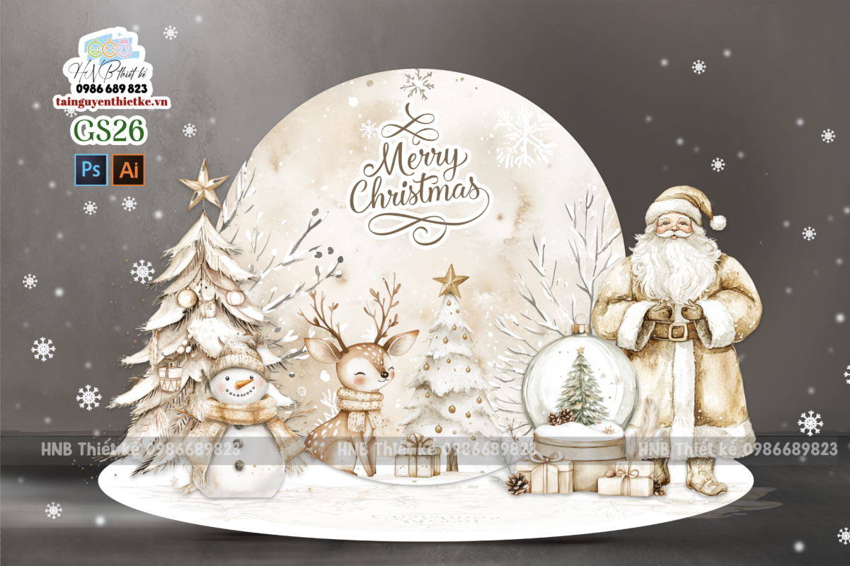 (File thiết kế) – Trang trí Giáng sinh – Trang trí Noel – Merry Christmas – Decor cơ quan, trường học, trung tâm mua sắm, sảnh chung cư, nhà hàng, khách sạn, quán cà phê…  
