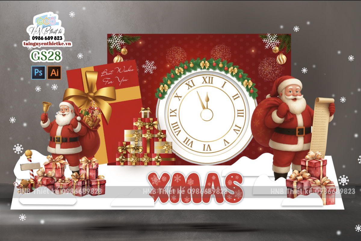 (File thiết kế) – Trang trí Giáng sinh – Trang trí Noel – Merry Christmas – Decor cơ quan, trường học, trung tâm mua sắm, sảnh chung cư, nhà hàng, khách sạn, quán cà phê…  