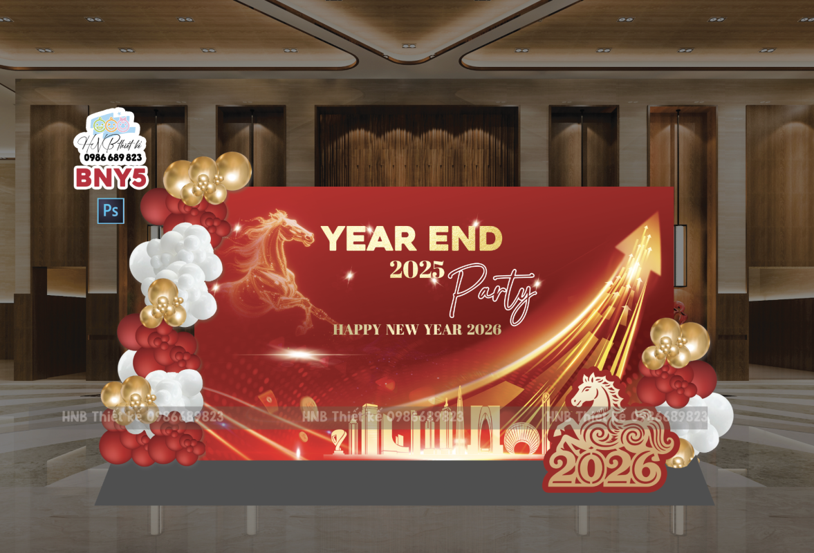(File thiết kế) – Trang trí tết Nguyên Đán – Backdrop Tết  – Decor cơ quan, trường học, trung tâm mua sắm, sảnh chung cư, nhà hàng, khách sạn, quán cà phê… 