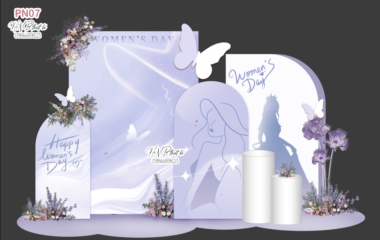 (File thiết kế) Backdrop chào mừng ngày Quốc tế Phụ nữ 8 tháng 3 trang trí công ty, nhà hàng, cơ quan, sảnh chung cư, trường học, quán cà phê… (Copy)