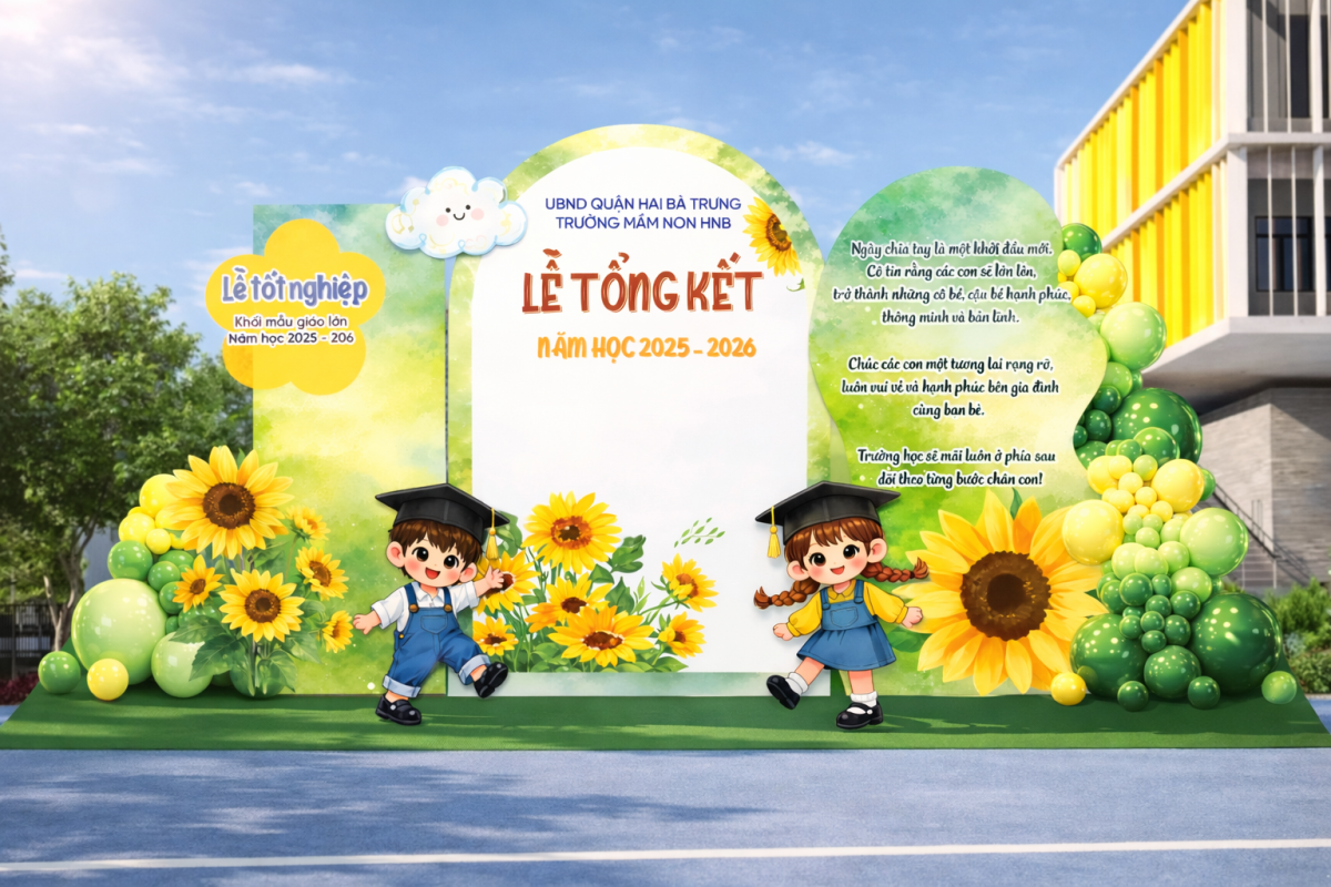(File thiết kế) Backdrop trang trí lễ bế giảng – tổng kết – tốt nghiệp