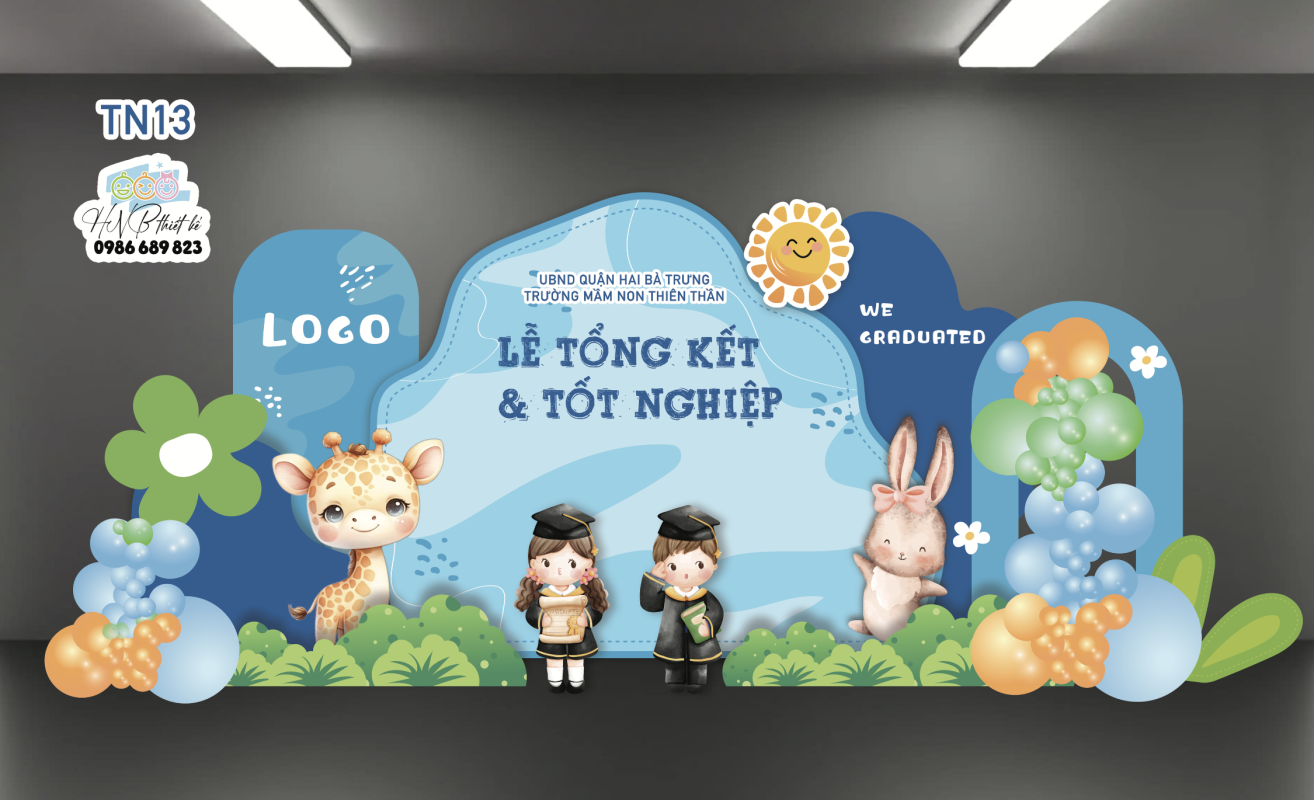 (File thiết kế) Backdrop trang trí lễ bế giảng – tổng kết – tốt nghiệp