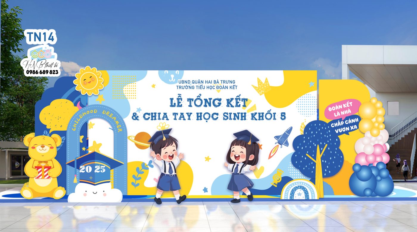 (File thiết kế) Backdrop trang trí lễ bế giảng – tổng kết – tốt nghiệp