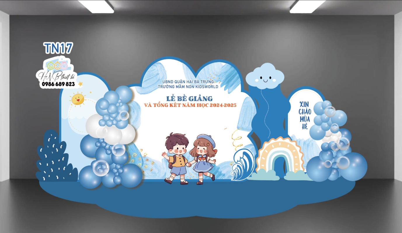 (File thiết kế) Backdrop trang trí lễ bế giảng – tổng kết – tốt nghiệp