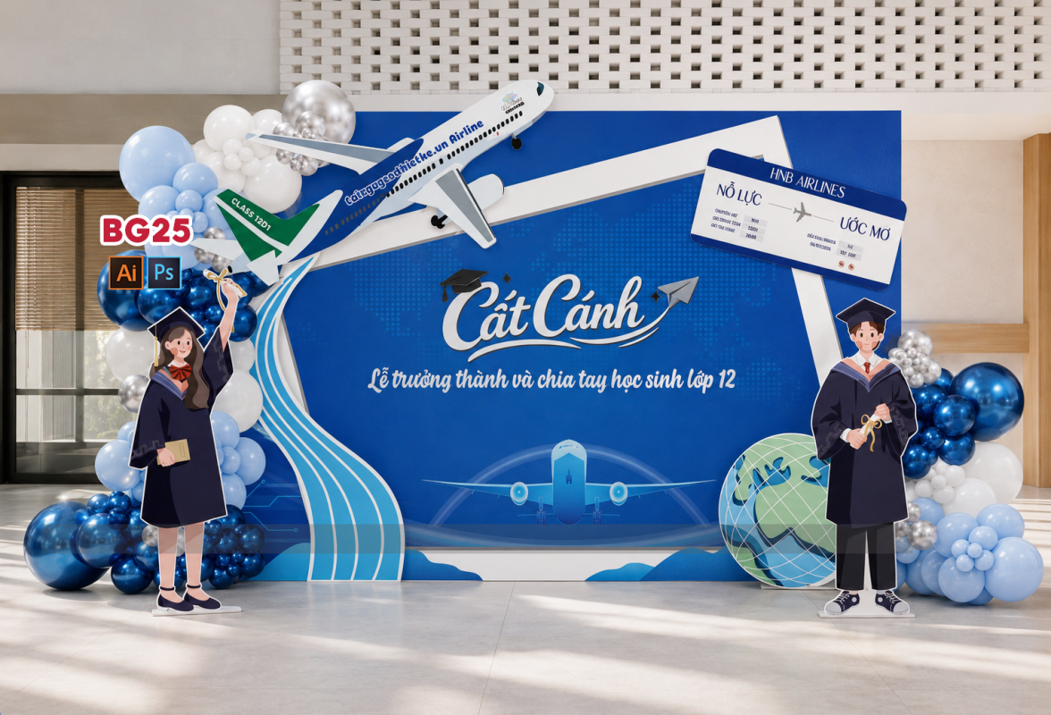 Backdrop trang trí lễ tốt nghiệp  – Bế giảng – Kỷ yếu cuối năm