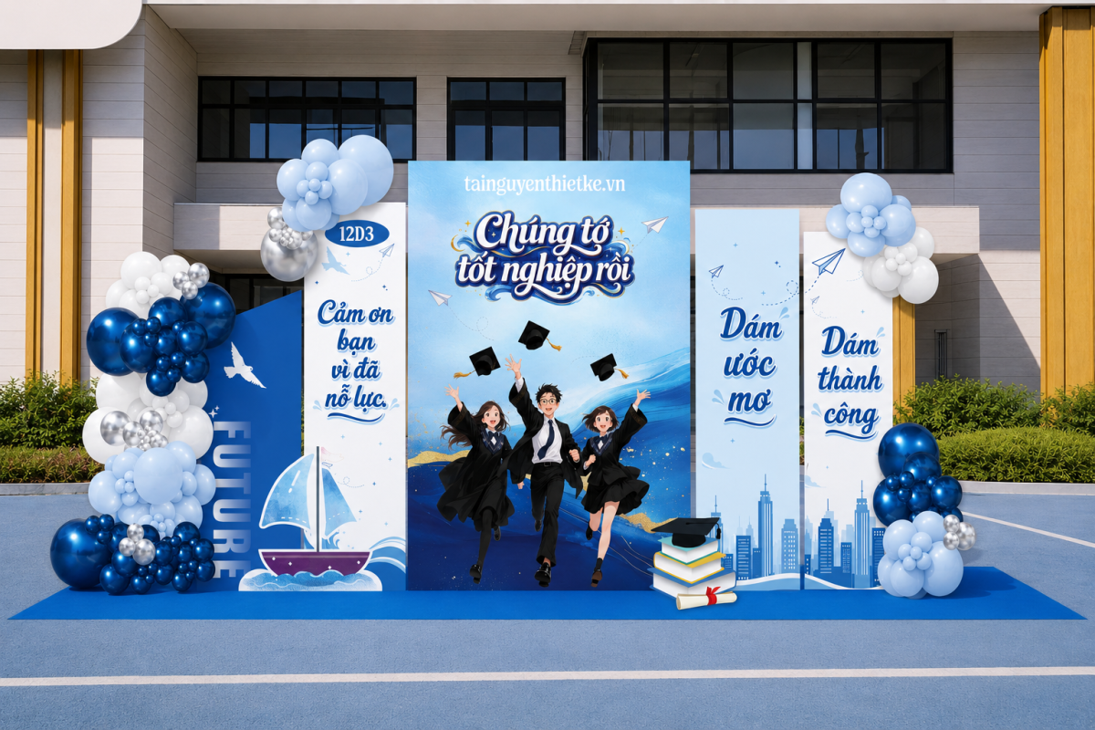 Backdrop trang trí lễ tốt nghiệp  – Bế giảng – Kỷ yếu cuối năm