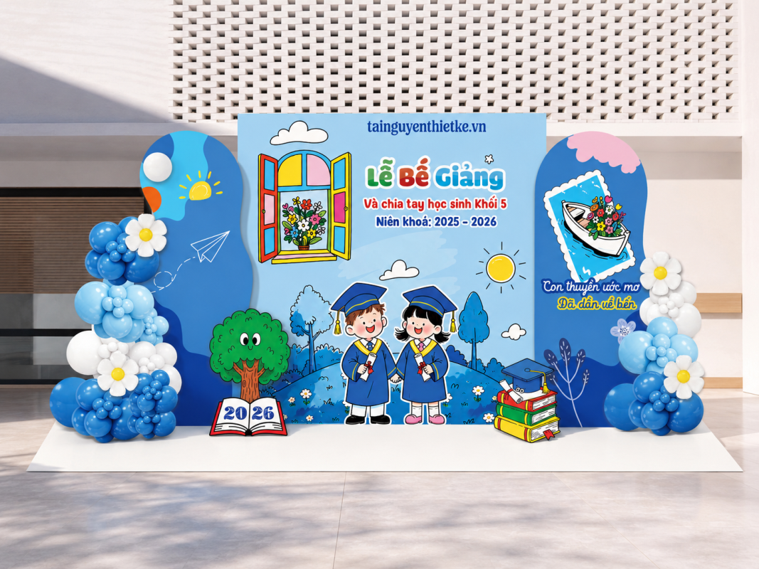 Backdrop trang trí lễ tốt nghiệp  – Bế giảng – Kỷ yếu cuối năm