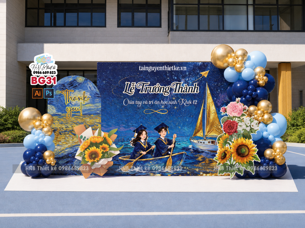Backdrop trang trí lễ tốt nghiệp  – Bế giảng – Kỷ yếu cuối năm