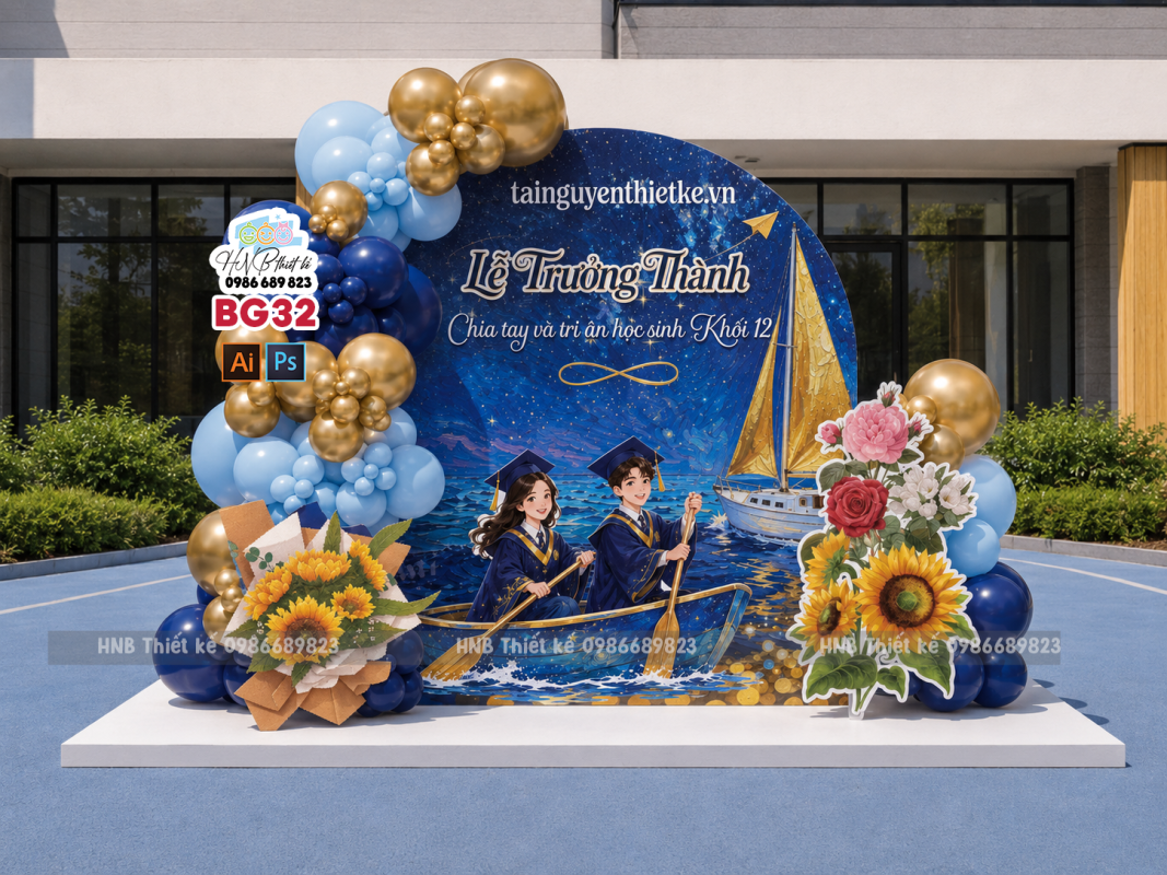 Backdrop trang trí lễ tốt nghiệp  – Bế giảng – Kỷ yếu cuối năm