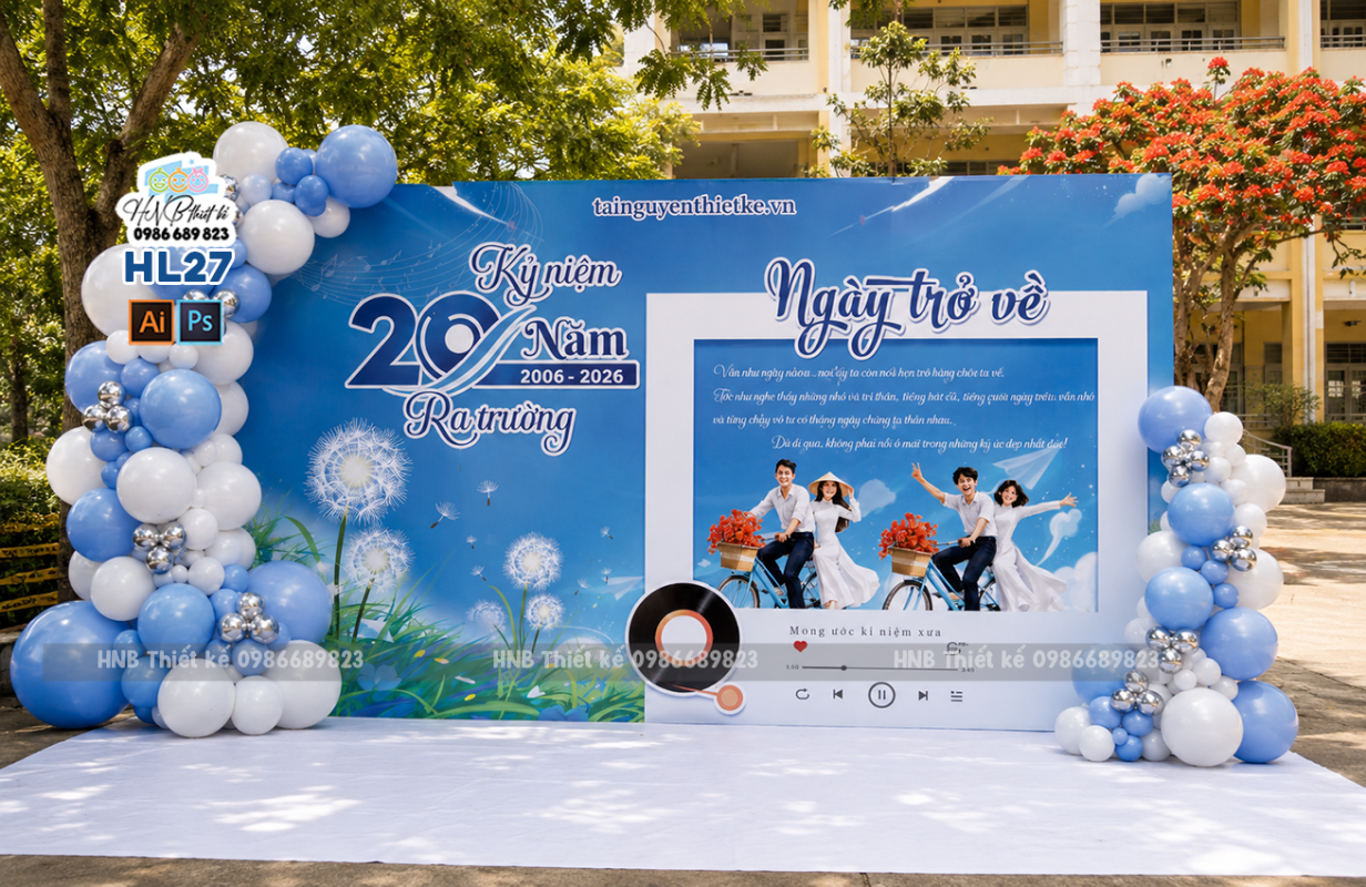 (File thiết kế) Backrop họp lớp, kỷ niệm, ngày trở về
