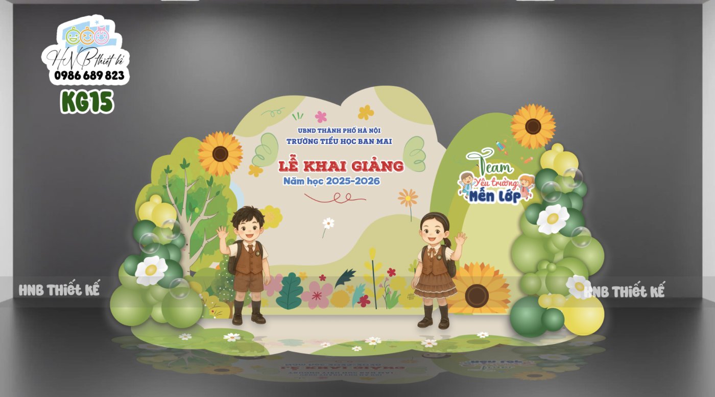 Backdrop trang trí lễ khai giảng – tựu trường – chào năm học mới