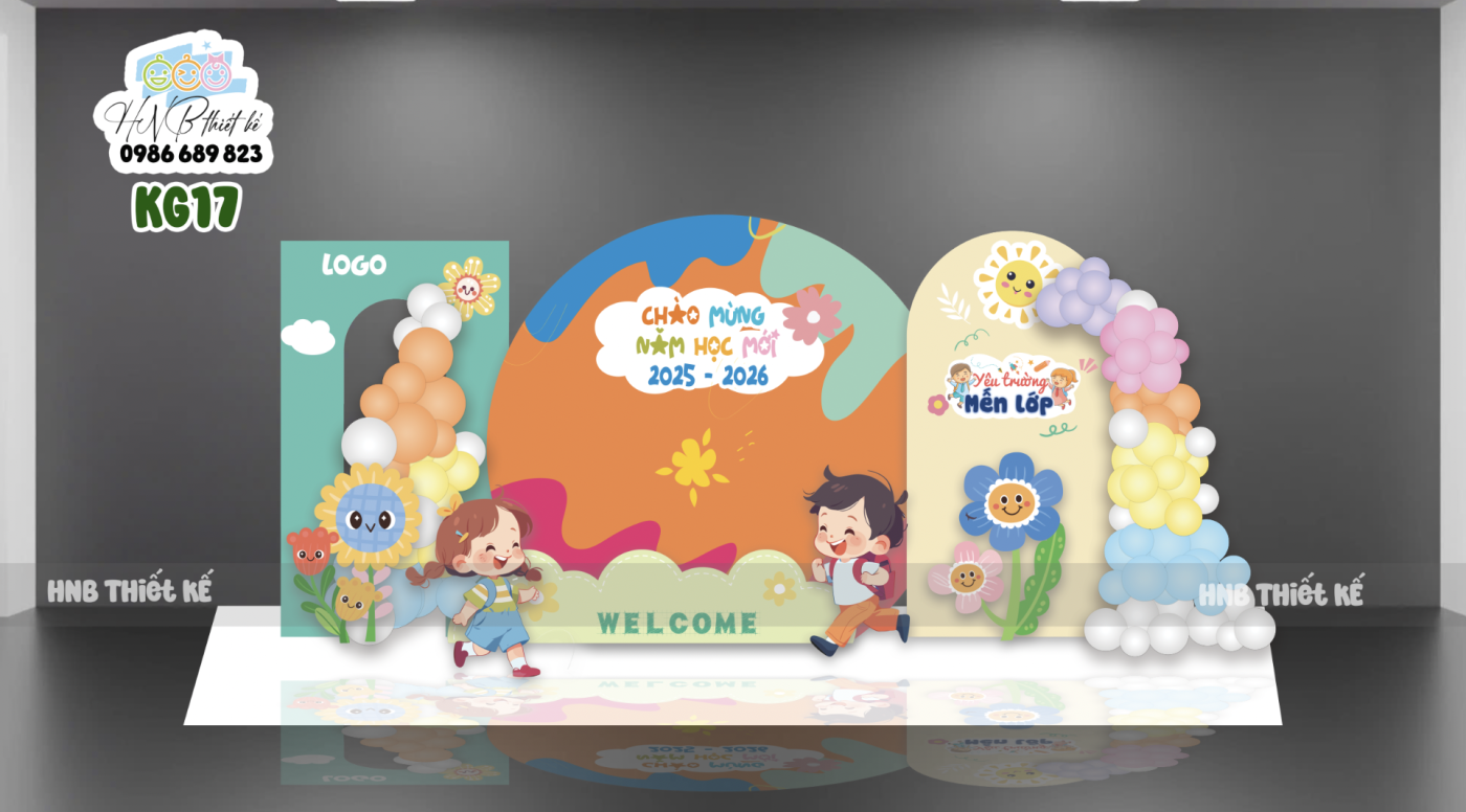 Backdrop trang trí lễ khai giảng – tựu trường – chào năm học mới