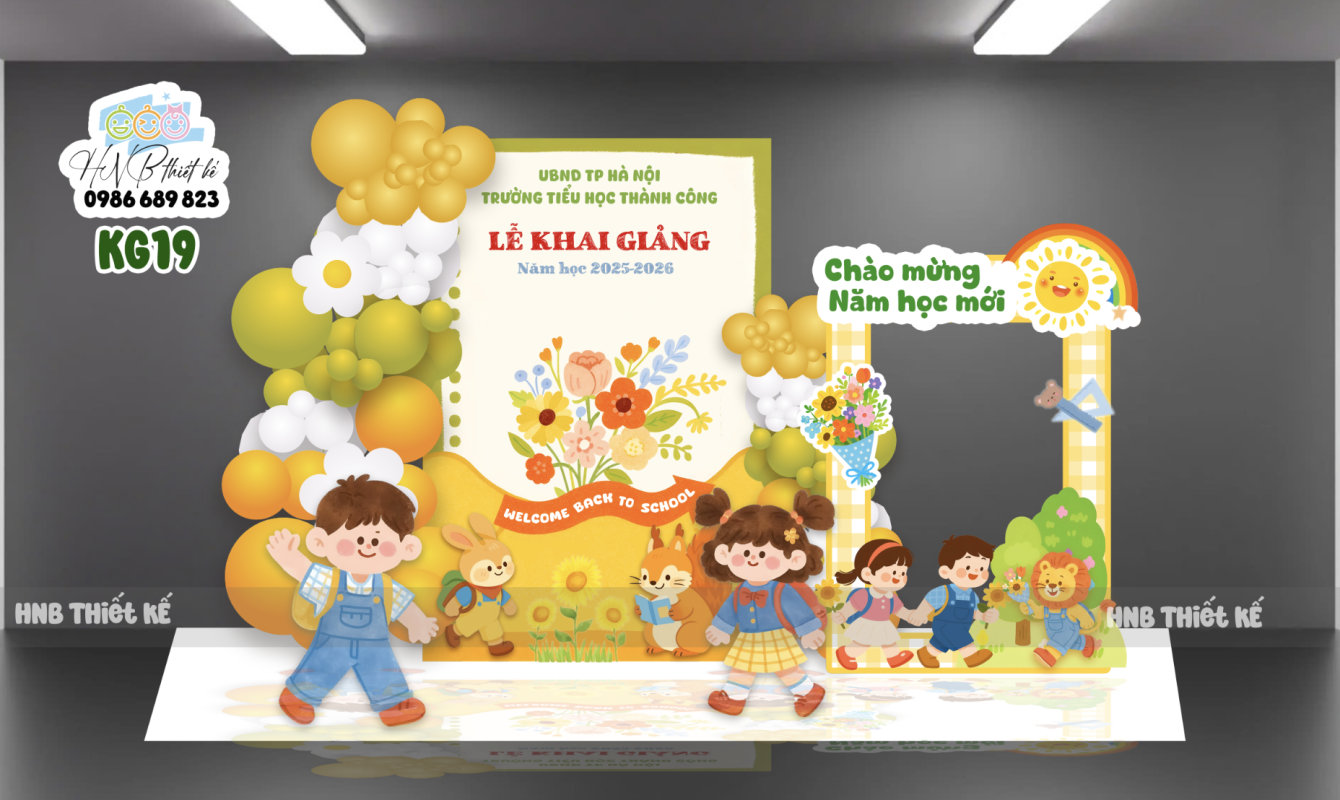 Backdrop trang trí lễ khai giảng – tựu trường – chào năm học mới