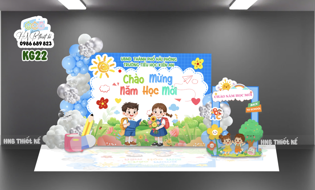 Backdrop trang trí lễ khai giảng – tựu trường – chào năm học mới