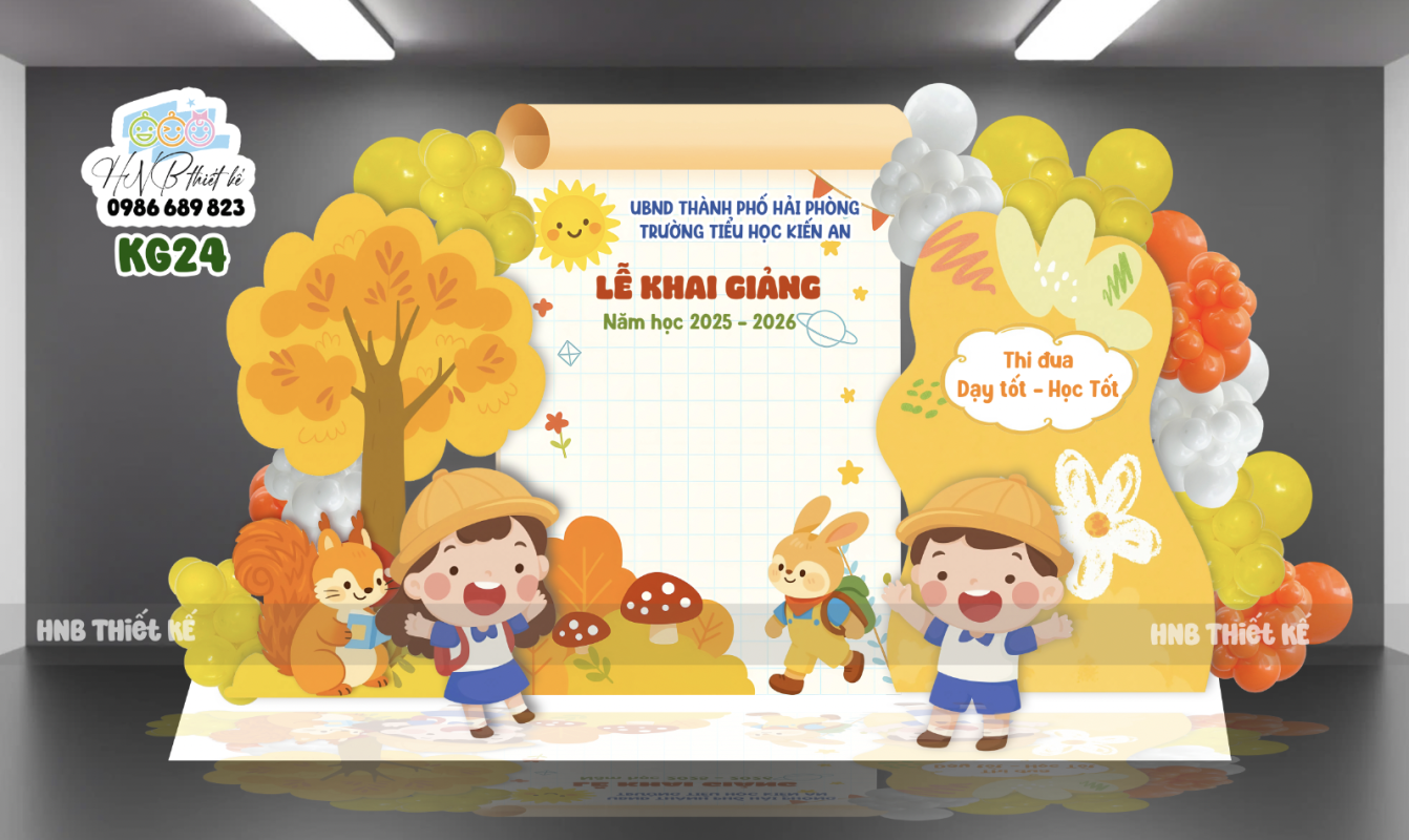 Backdrop trang trí lễ khai giảng – tựu trường – chào năm học mới