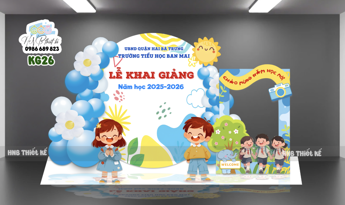 Backdrop trang trí lễ khai giảng – tựu trường – chào năm học mới