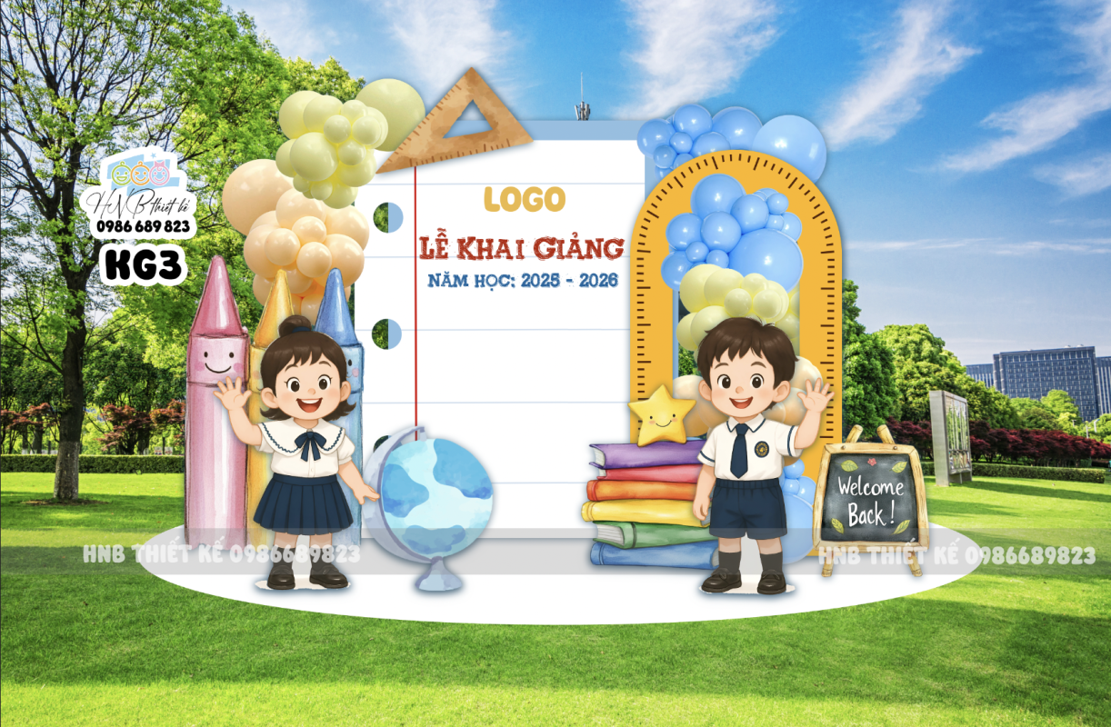 Backdrop trang trí lễ khai giảng – tựu trường – chào năm học mới