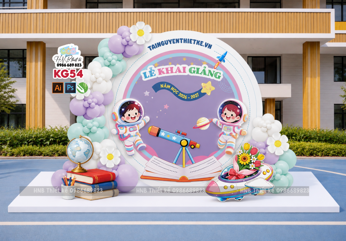 Backdrop trang trí lễ khai giảng – tựu trường – chào năm học mới