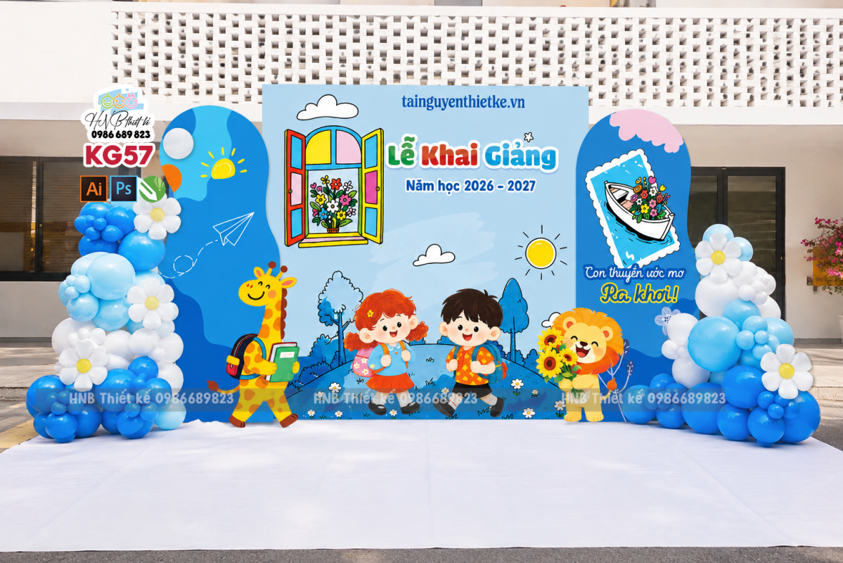 Backdrop trang trí lễ khai giảng – tựu trường – chào năm học mới