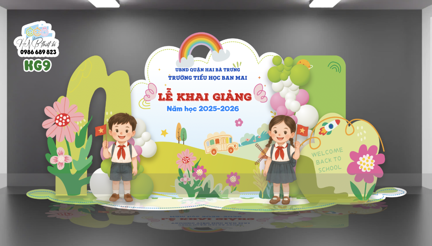 Backdrop trang trí lễ khai giảng – tựu trường – chào năm học mới